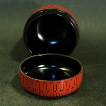 漆専堂　朱塗黒網目　茶会席道具　茶道具　送料無料 Amazon.co.jp: 茶道具 塗師 岡本 陽斎造 黒網目蒔絵 朱中棗（共